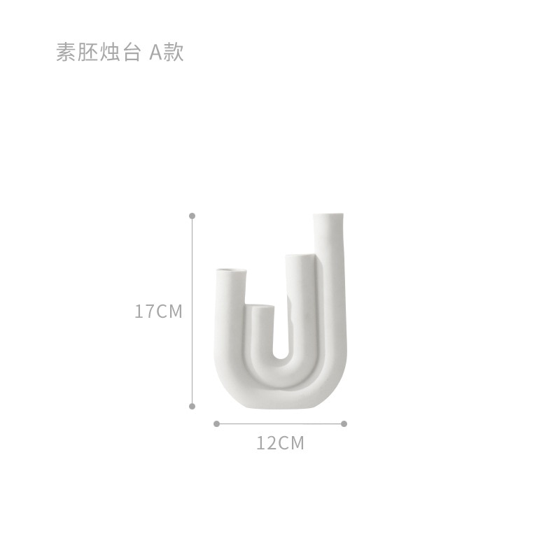 White Ceramic Candlestick