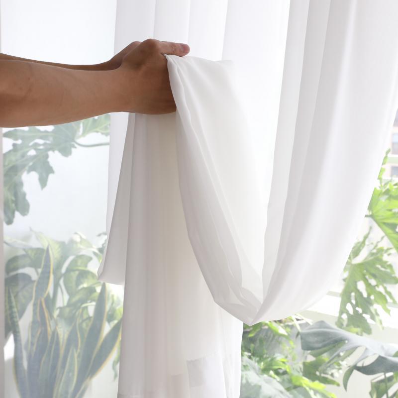 White Tulle Curtains for Living Room