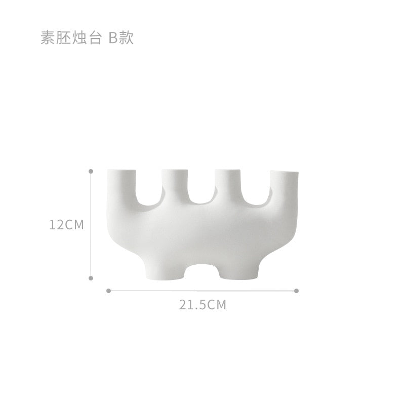 White Ceramic Candlestick