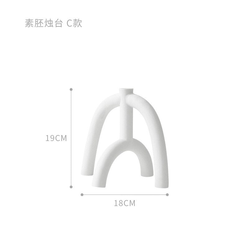 White Ceramic Candlestick