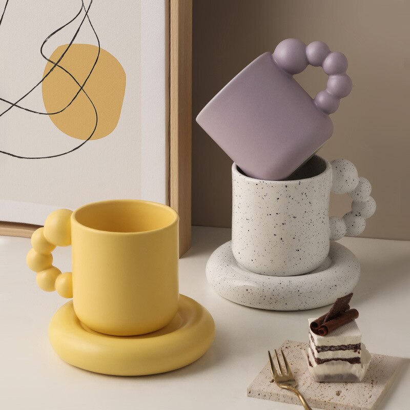 Ceramic Creative Coffee Cup with tray