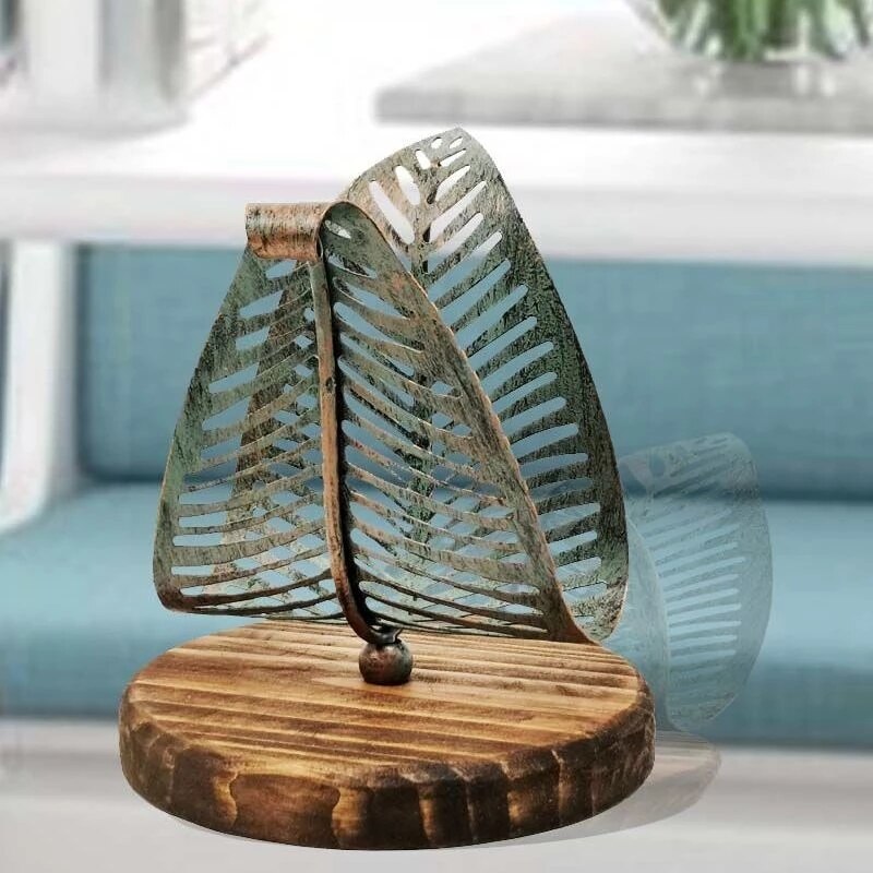 Vintage Leaf Table Tissue Holder