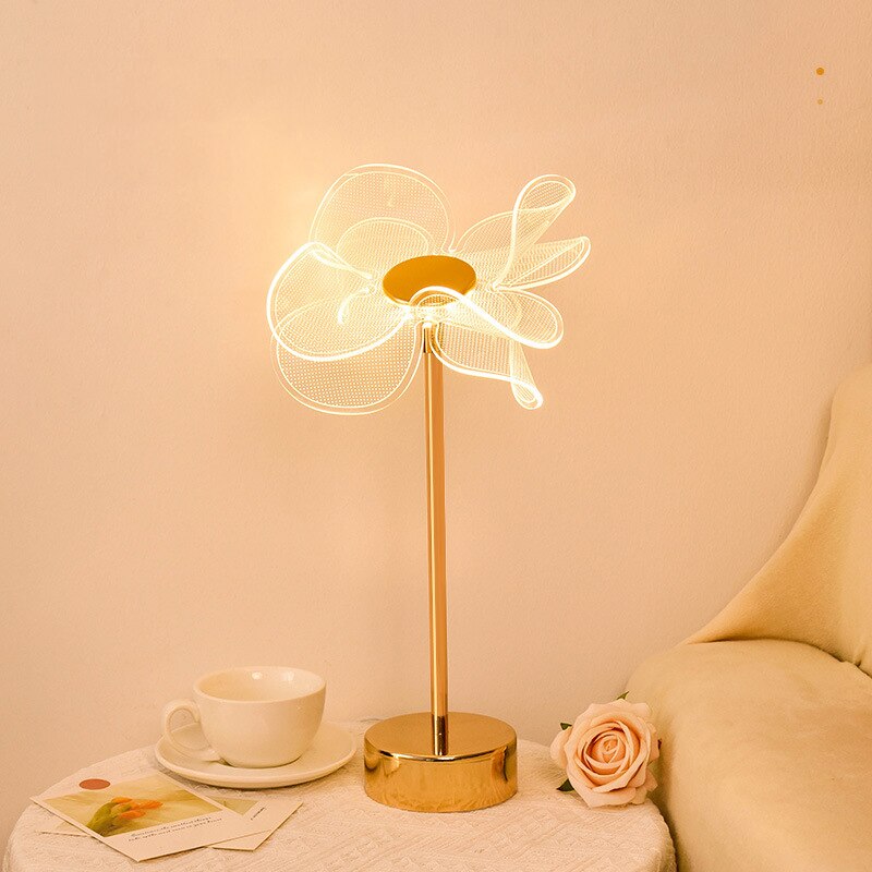 Gold Acrylic Butterfly LED Lamp