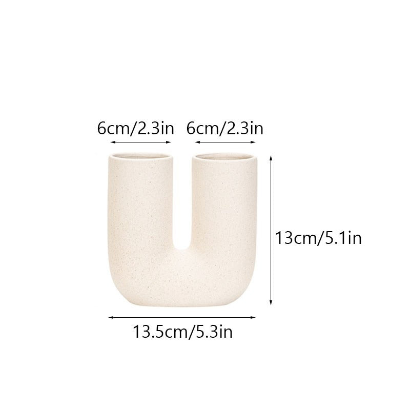 U Shape Ceramic Vase