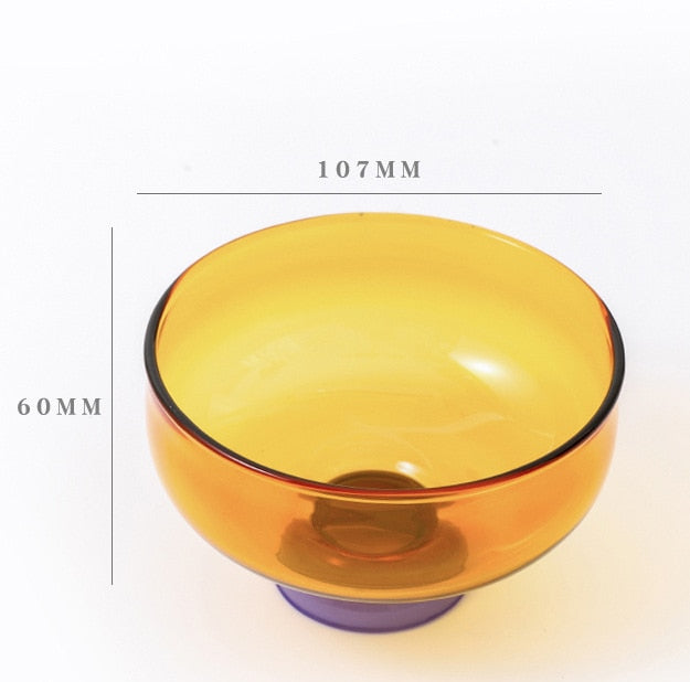 Colorful glass tableware soup bowl