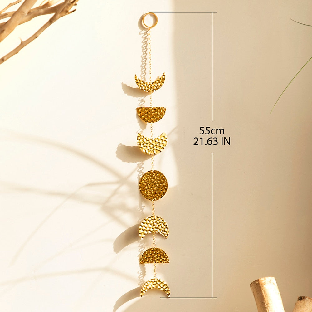 Wall Hanging Boho Metal Moon Garland