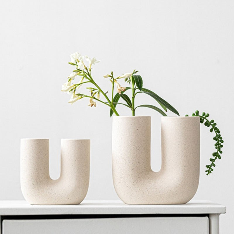U Shape Ceramic Vase
