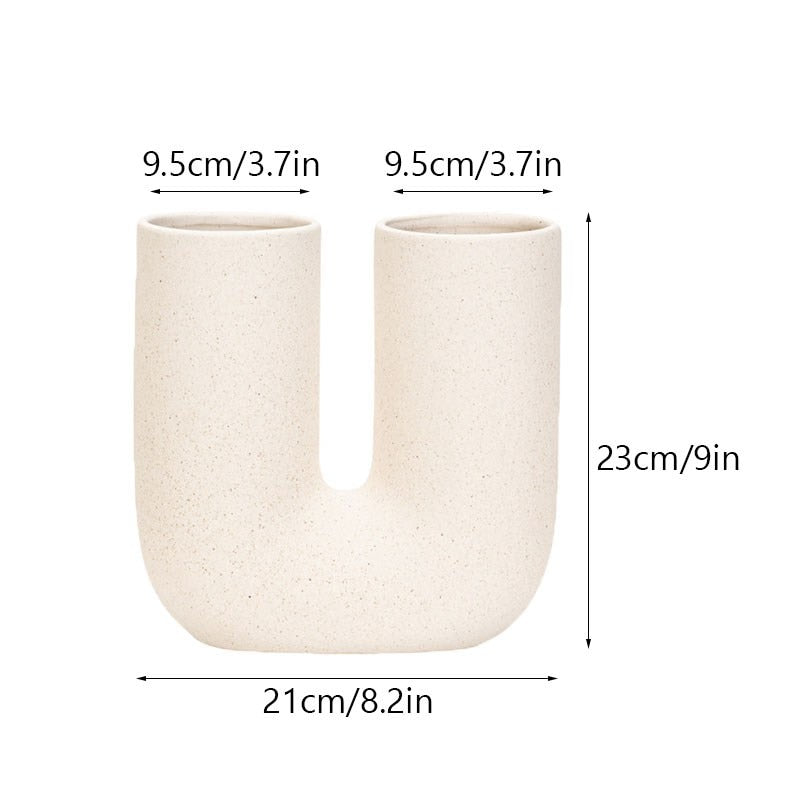 U Shape Ceramic Vase