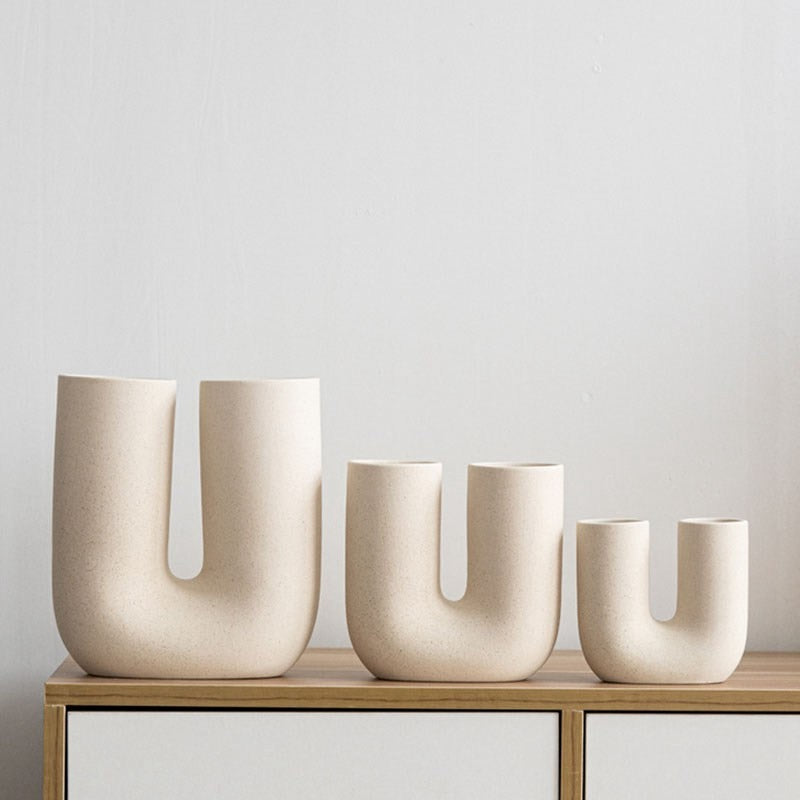 U Shape Ceramic Vase