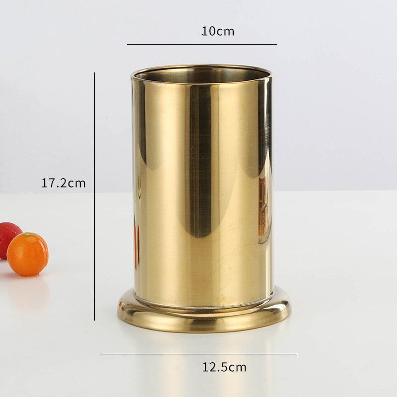 Stainless Steel Golden Chopstick Rack Basket