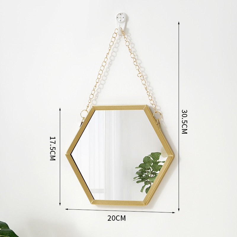 Hexagon Shape Decorative Mirror