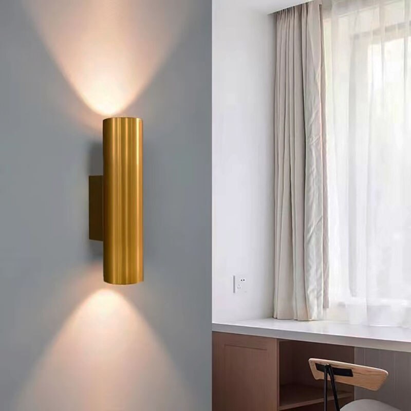 Single-tube cylindrical wall lamp