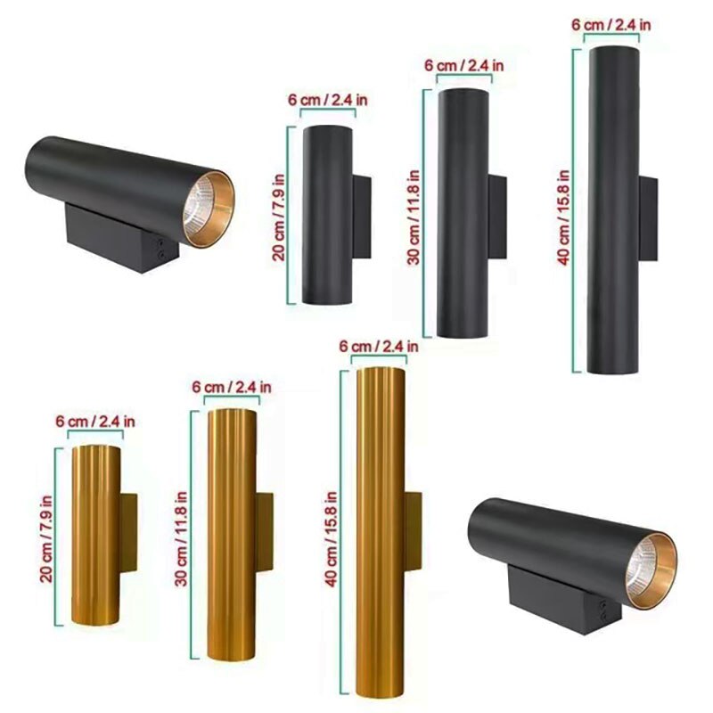 Single-tube cylindrical wall lamp