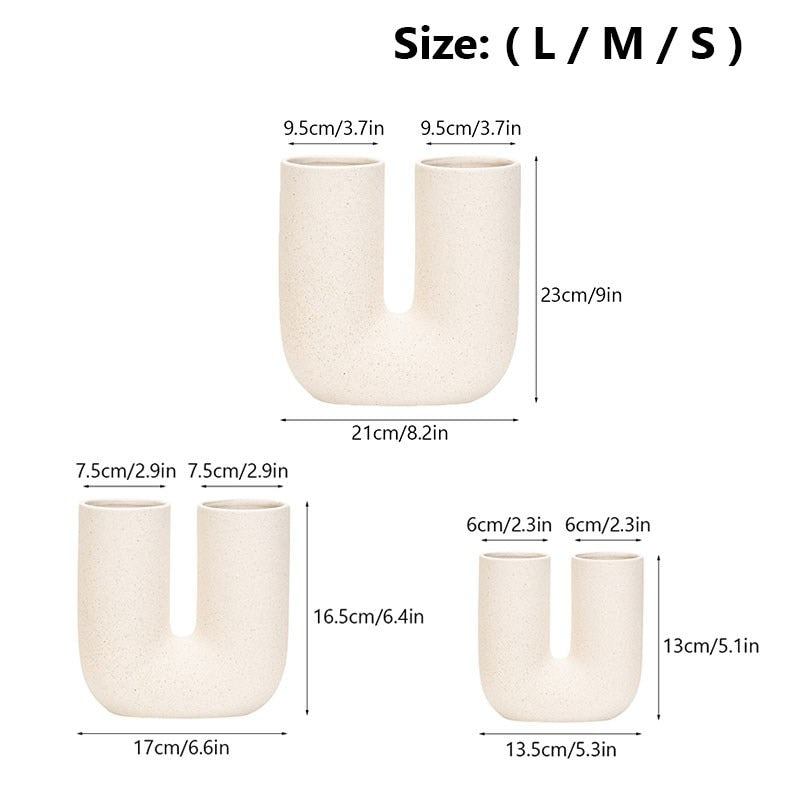 U Shape Ceramic Vase