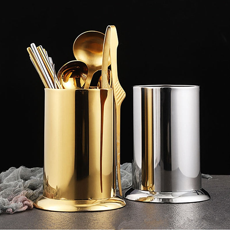 Stainless Steel Golden Chopstick Rack Basket