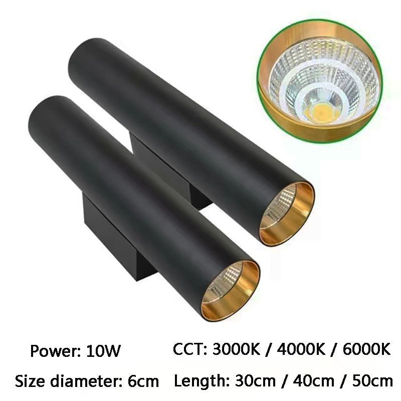 Single-tube cylindrical wall lamp