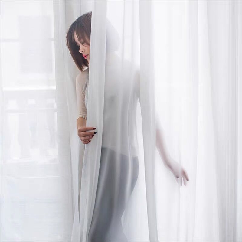 White Tulle Curtains for Living Room