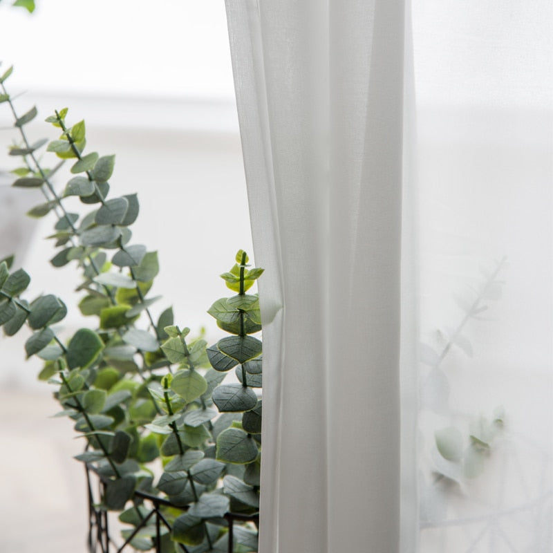 White Tulle Curtains for Living Room