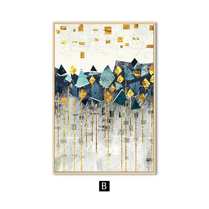 Canvas Painting Golden Sun Art Poster