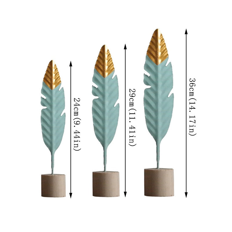 Modern Feather Wooden Decorations
