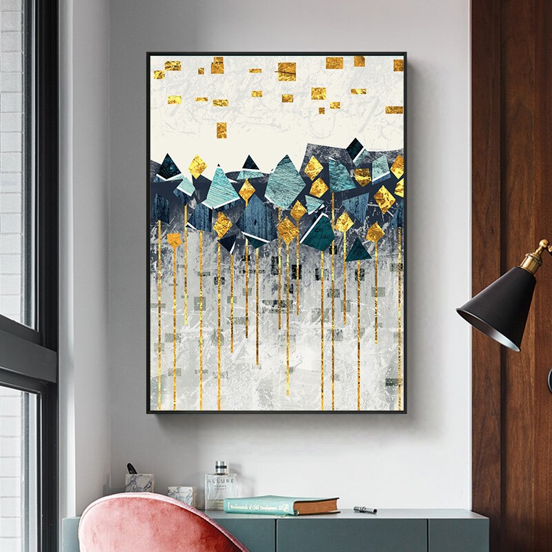 Canvas Painting Golden Sun Art Poster