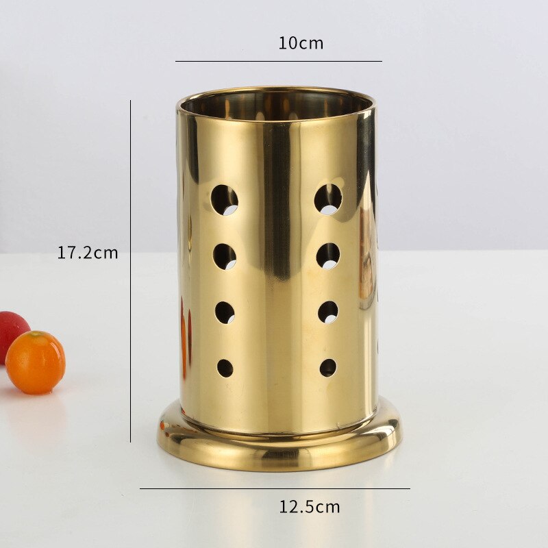 Stainless Steel Golden Chopstick Rack Basket