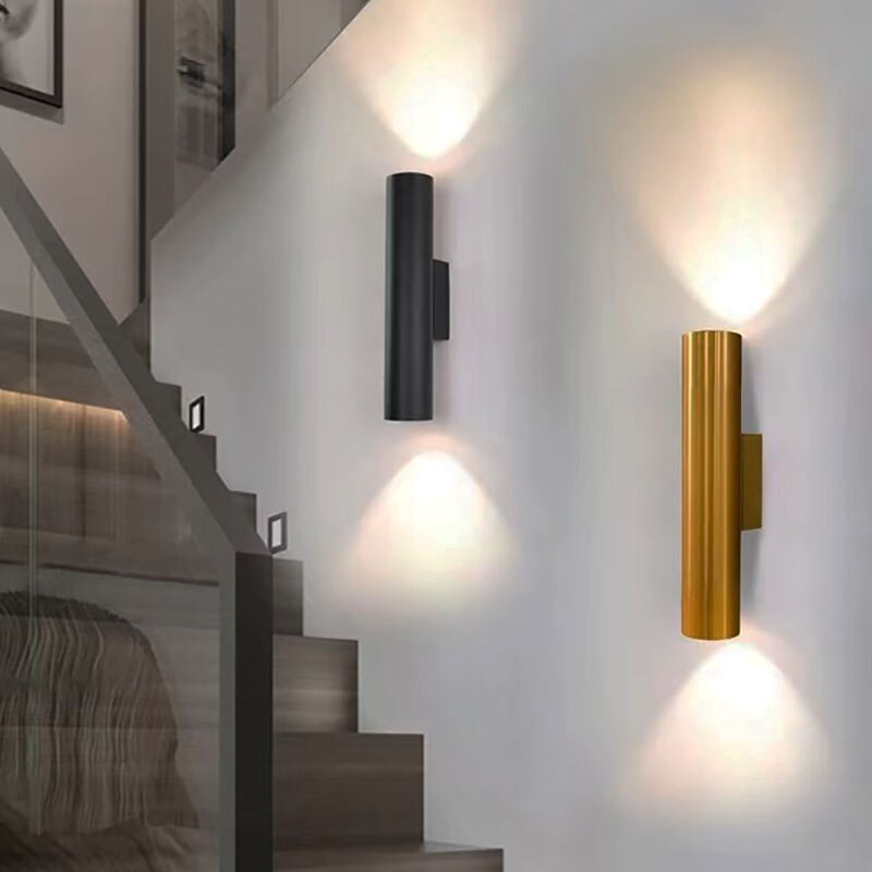 Single-tube cylindrical wall lamp