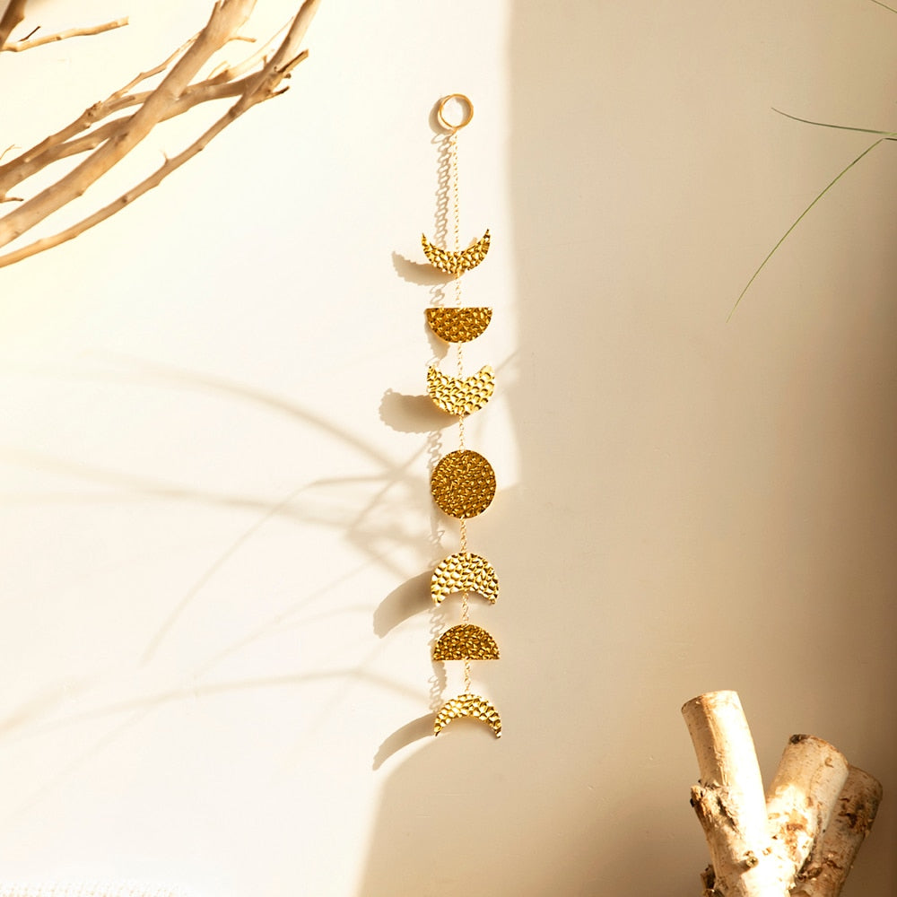 Wall Hanging Boho Metal Moon Garland
