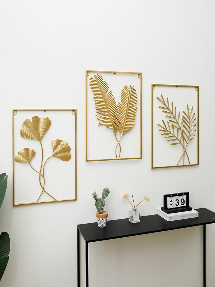 Nordic non-perforated metal wall decor