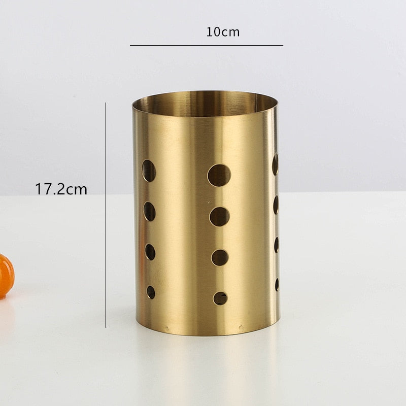 Stainless Steel Golden Chopstick Rack Basket