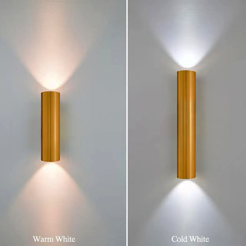 Single-tube cylindrical wall lamp