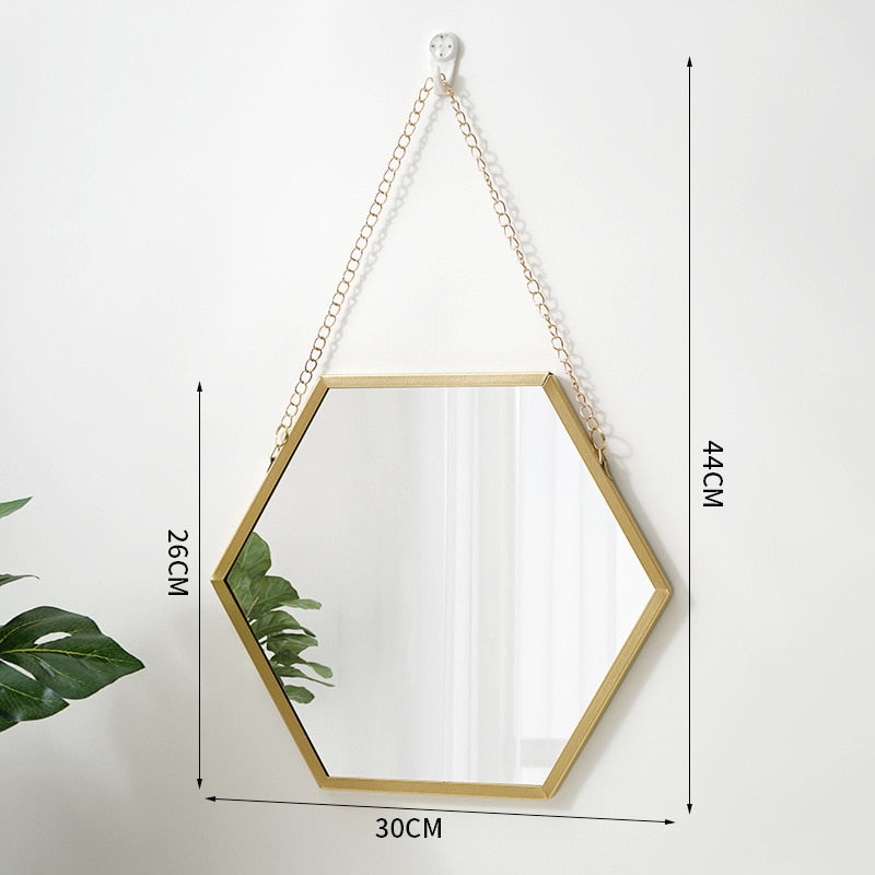 Hexagon Shape Decorative Mirror