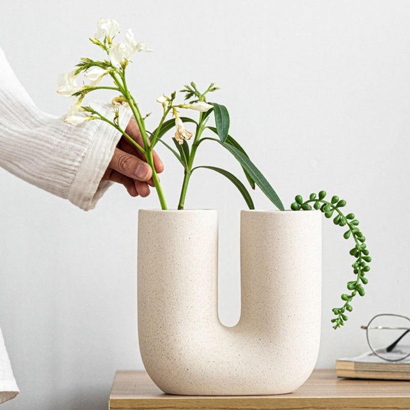 U Shape Ceramic Vase