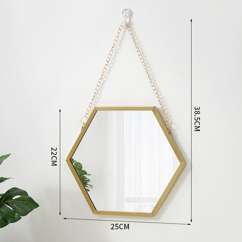 Hexagon Shape Decorative Mirror
