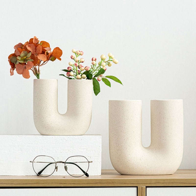 U Shape Ceramic Vase
