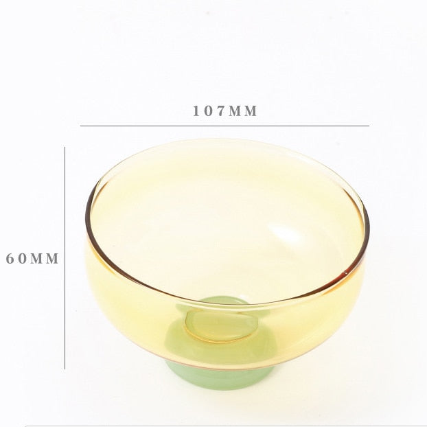 Colorful glass tableware soup bowl