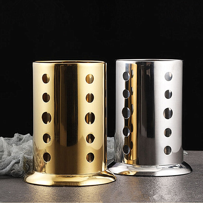 Stainless Steel Golden Chopstick Rack Basket