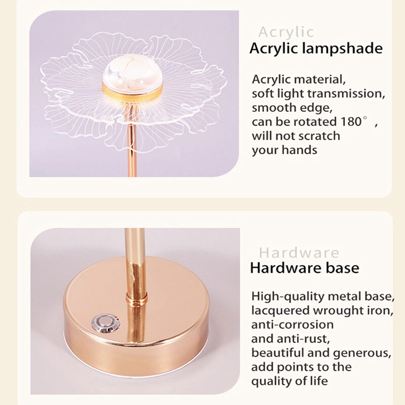 Gold Acrylic Butterfly LED Lamp