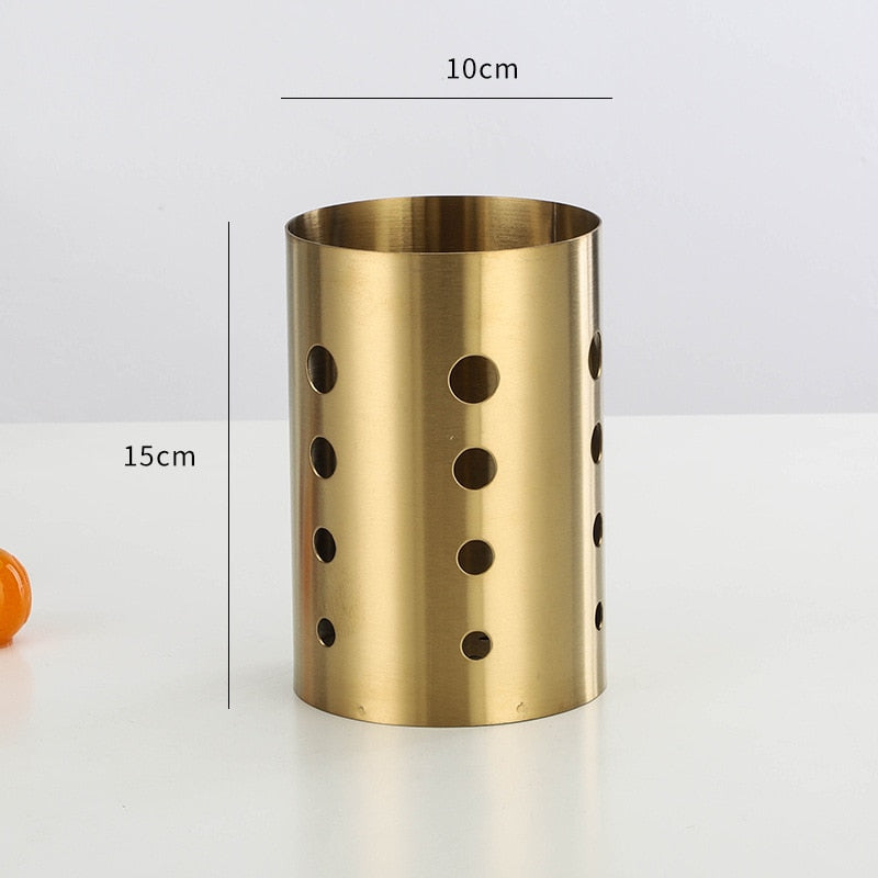 Stainless Steel Golden Chopstick Rack Basket