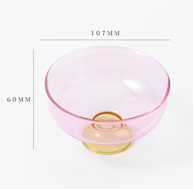 Colorful glass tableware soup bowl
