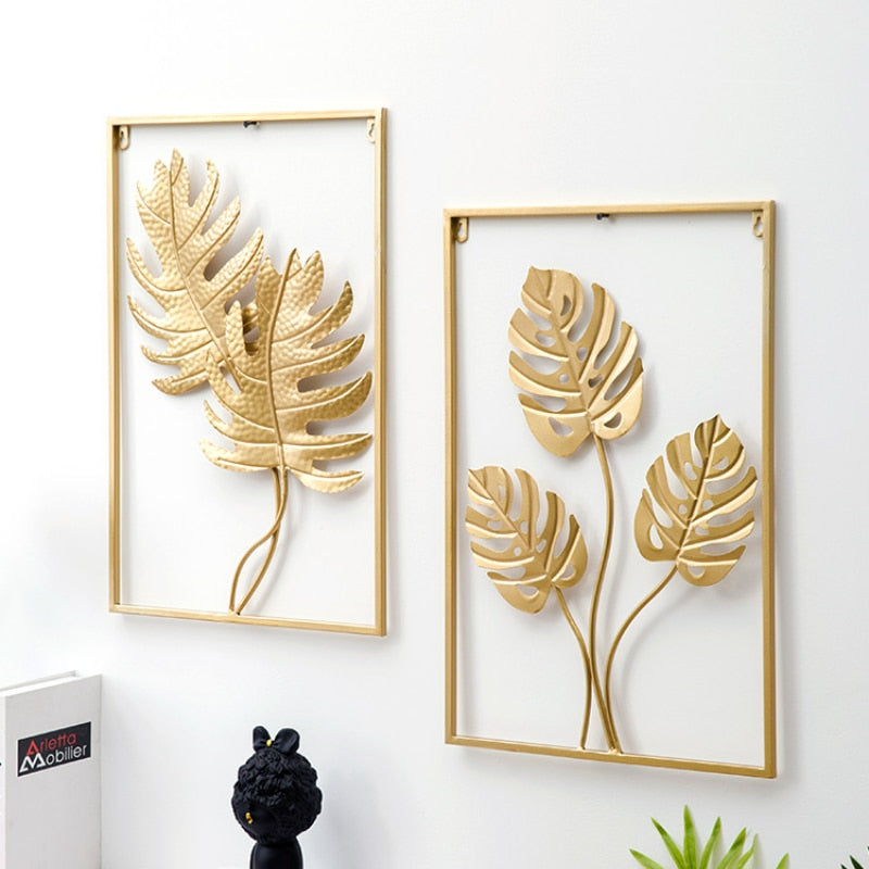 Nordic non-perforated metal wall decor