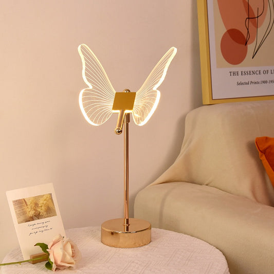 Gold Acrylic Butterfly LED Lamp
